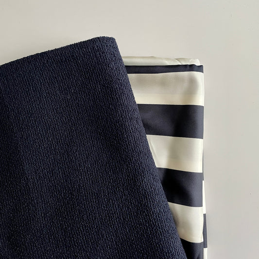 Tweed jacket fabric kit - Navy stripes