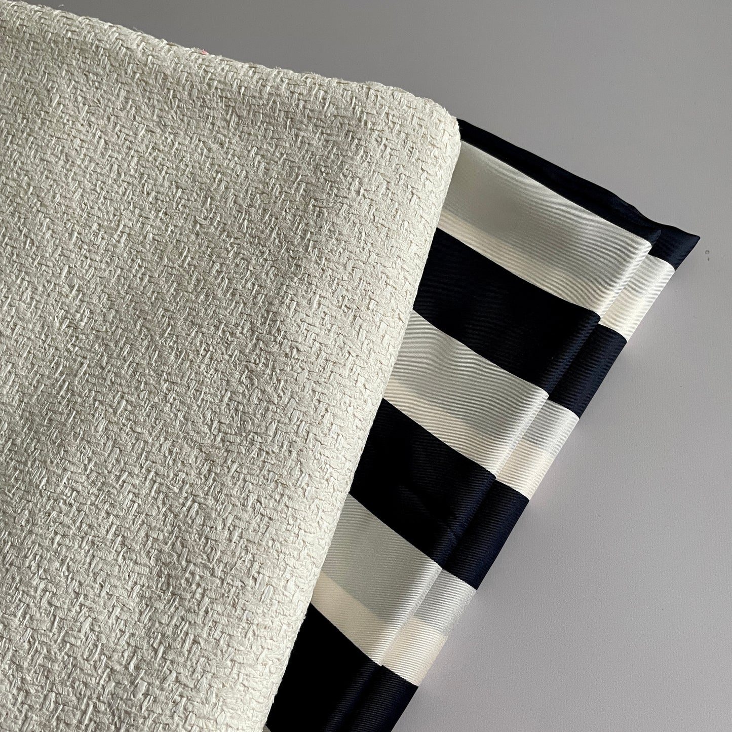 Tweed jacket fabric kit - Snowy stripes
